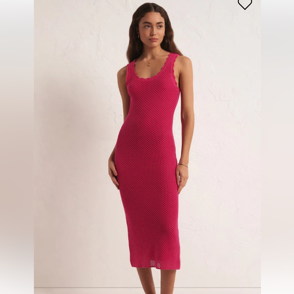 NEW Z Supply Knit Ibiza Maxi Dress Pink Large